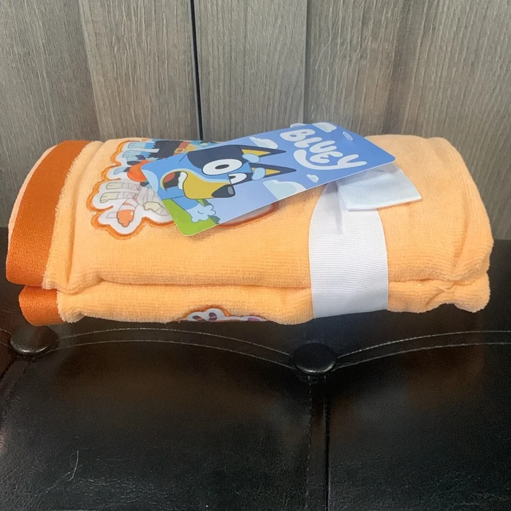 New Halloween Bluey Heeler Family In Costume Orange Cotton Hand Towels Pack of 2